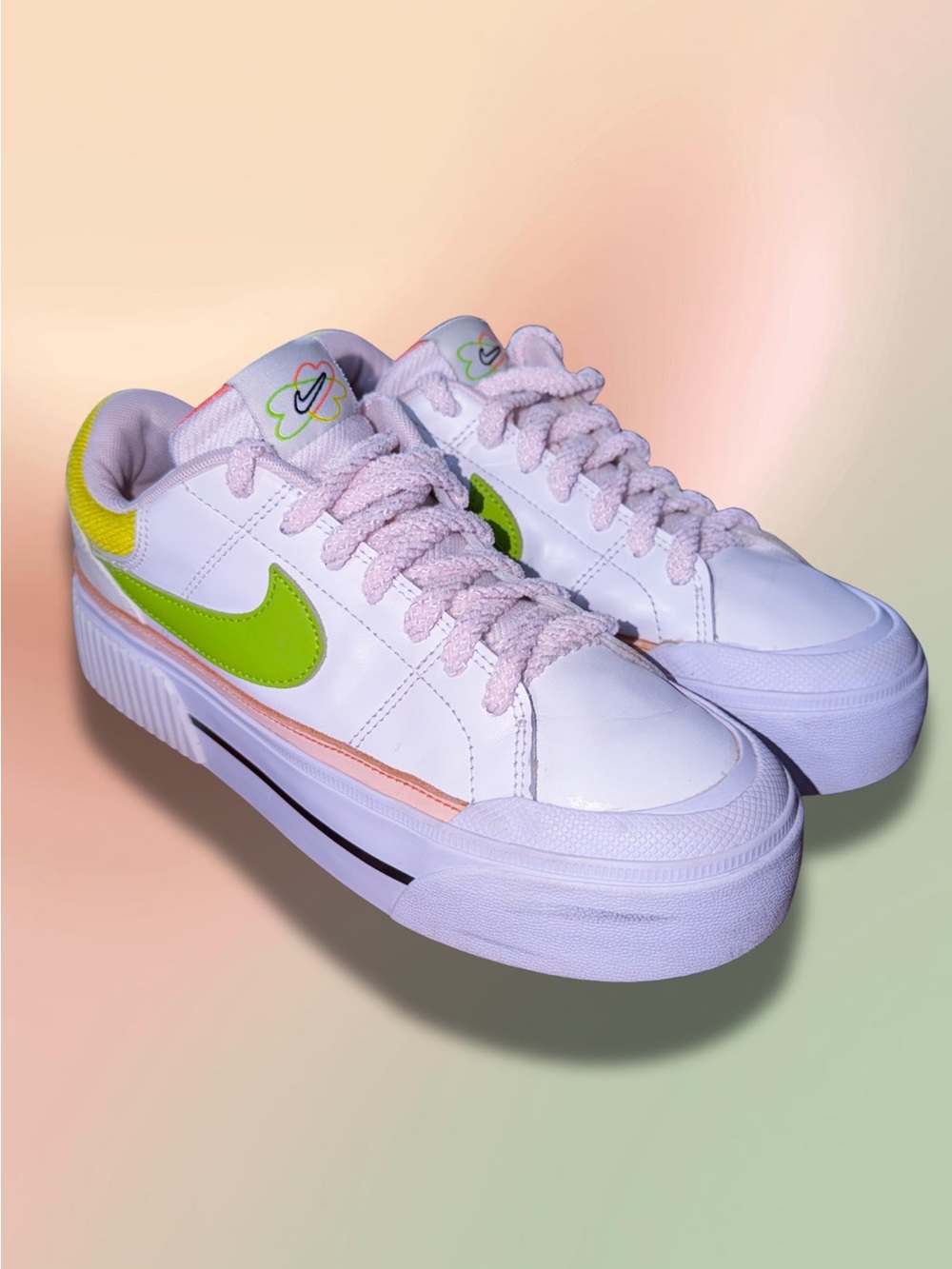 Nike Court Legacy Lift Feel Love Women’s 7 White Green Pink FD0872-100